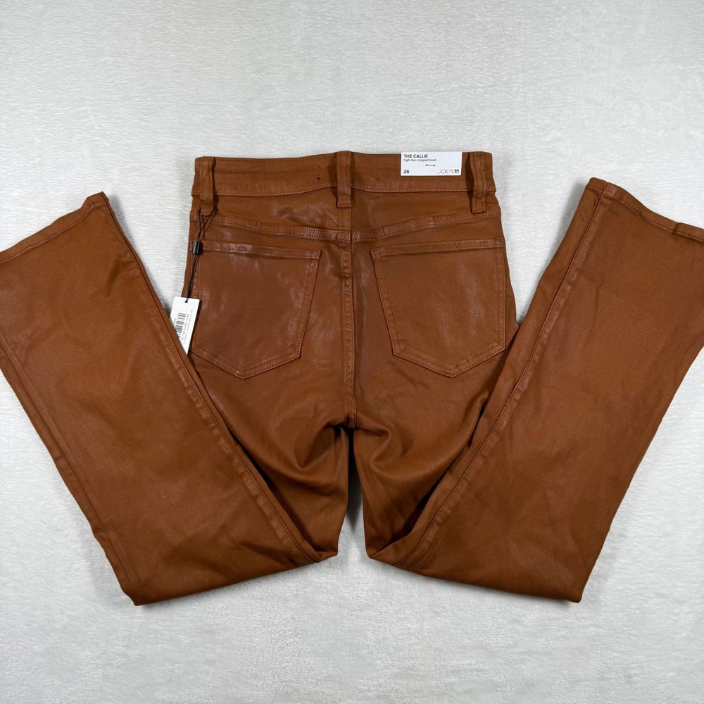 Joe's Jeans The Callie High‎ Rise Cropped Bootcut Coated Brown Jeans 26 NEW
